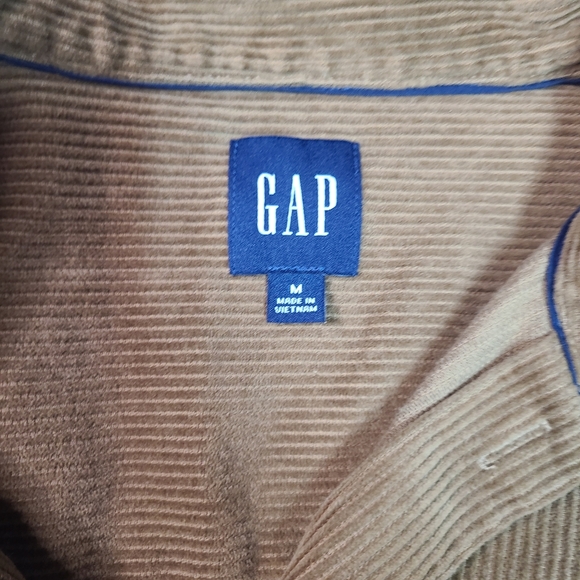 GAP Corduroy Shirt Jacket Shacket Tan Brown Button Up Mens medium - Picture 3 of 5